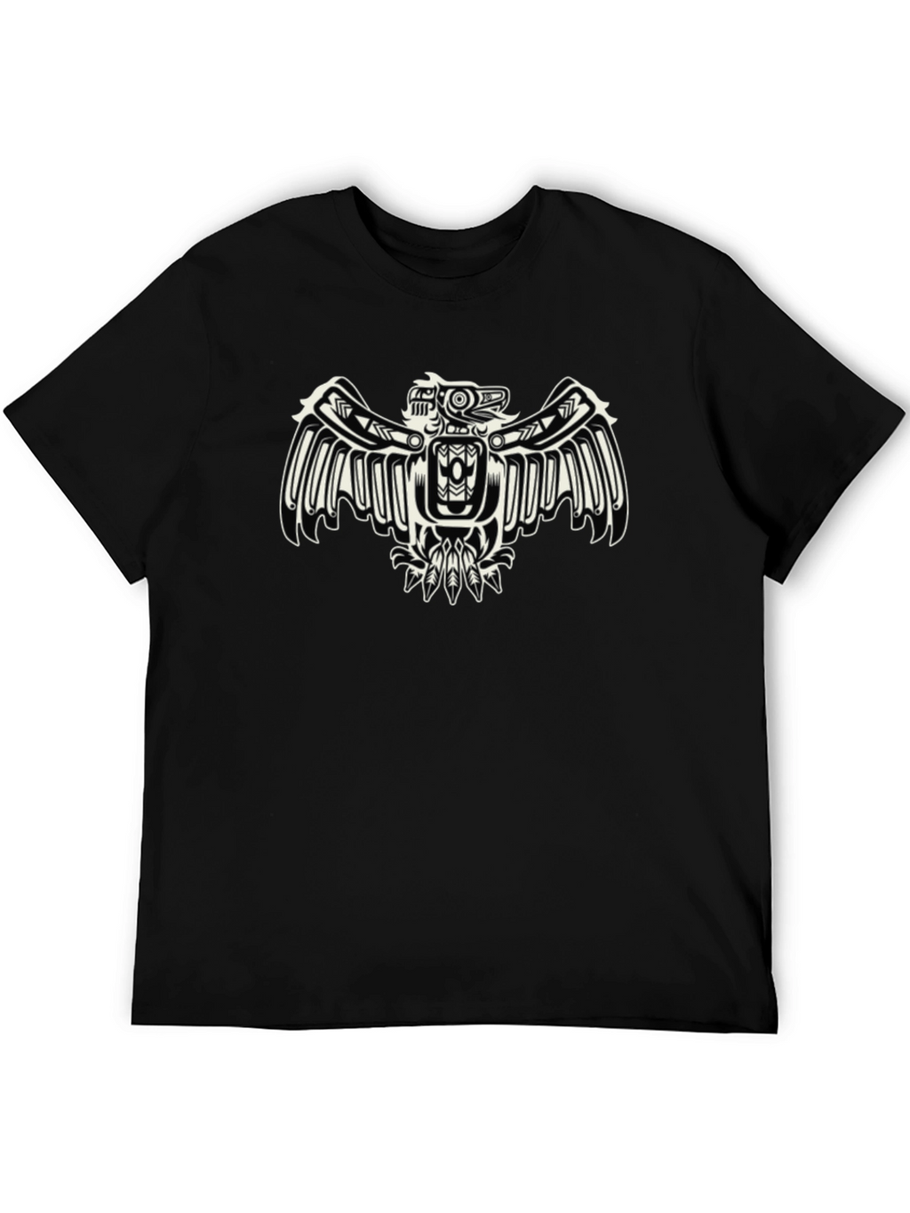Native American Thunderbird Graphic Black T-Shirt