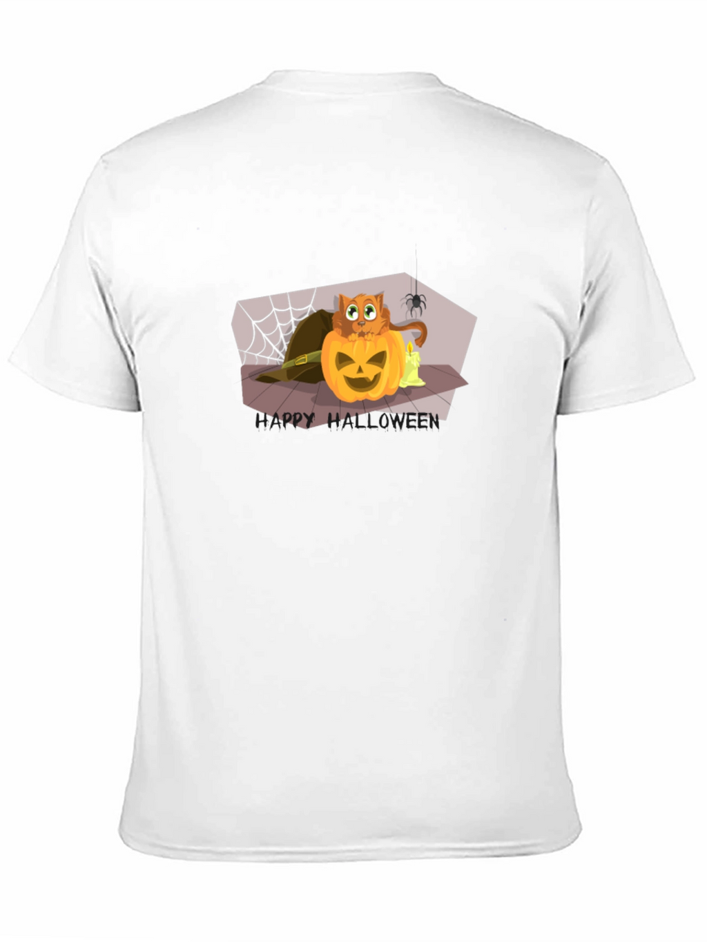 Halloween Cat Pumpkin Black T-Shirt