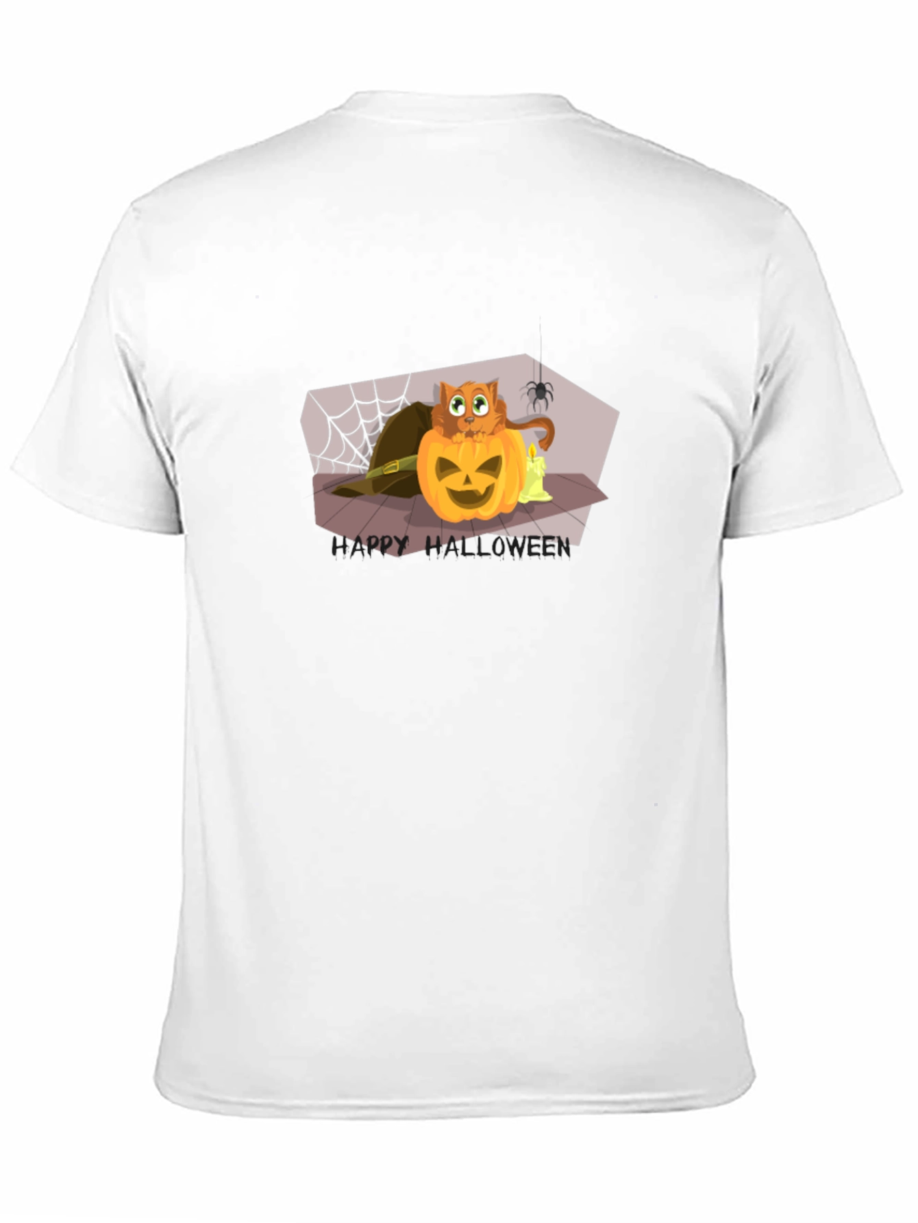 Halloween Cat Pumpkin Black T-Shirt