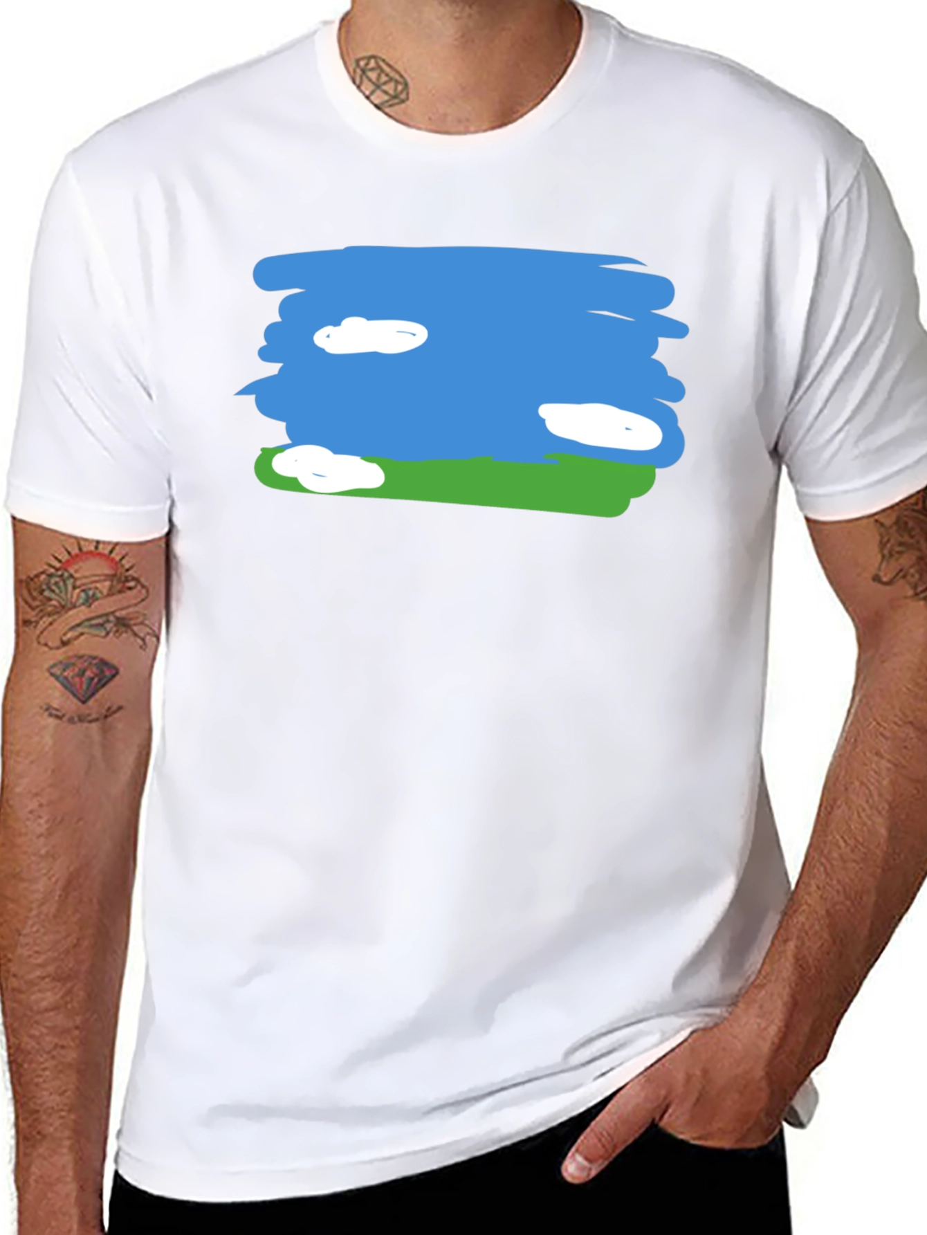 Sky and Field Graphic Tee - Black Cotton Casual