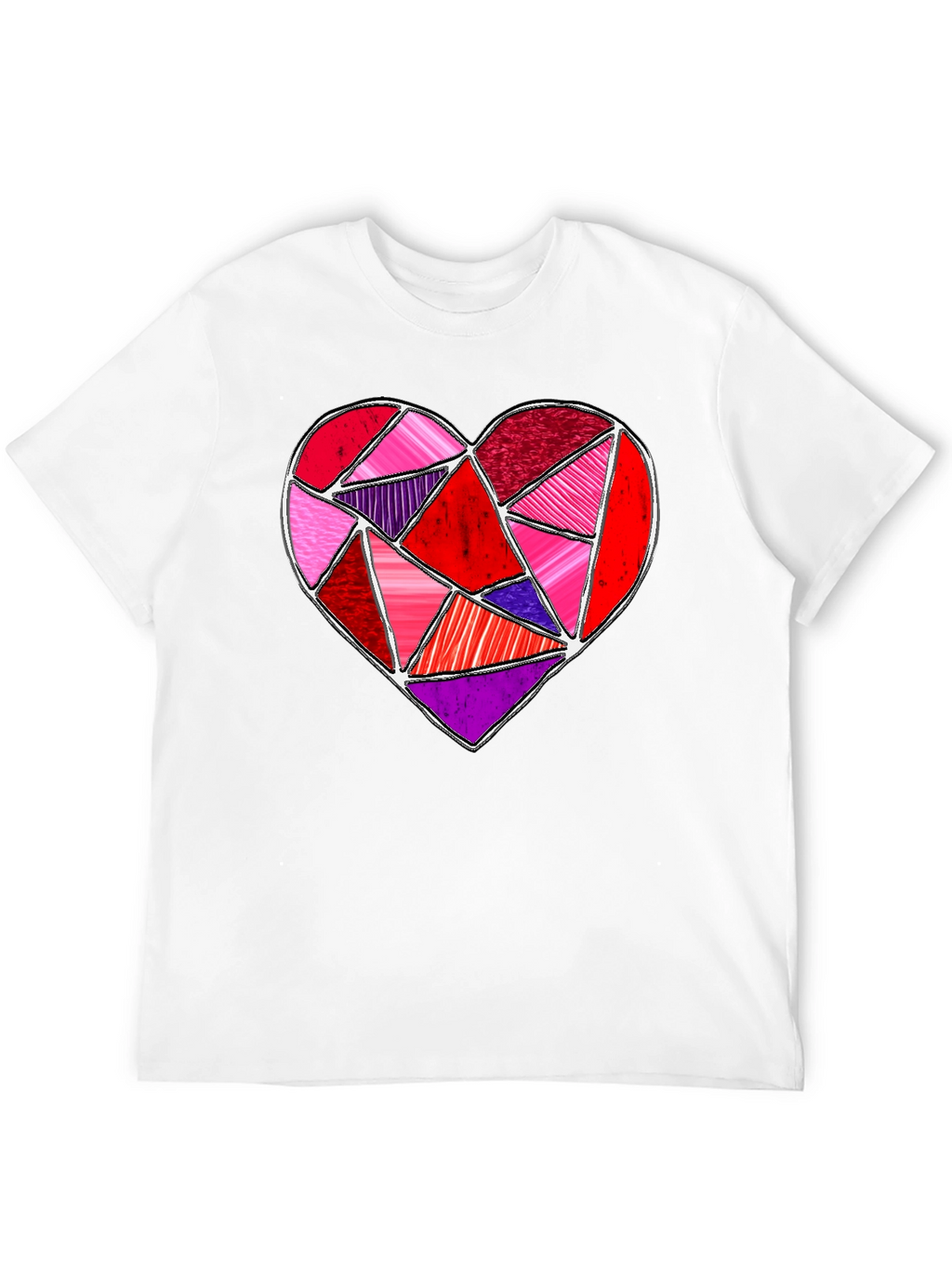 Geometric Heart Graphic Tee - Valentines Day Shirt