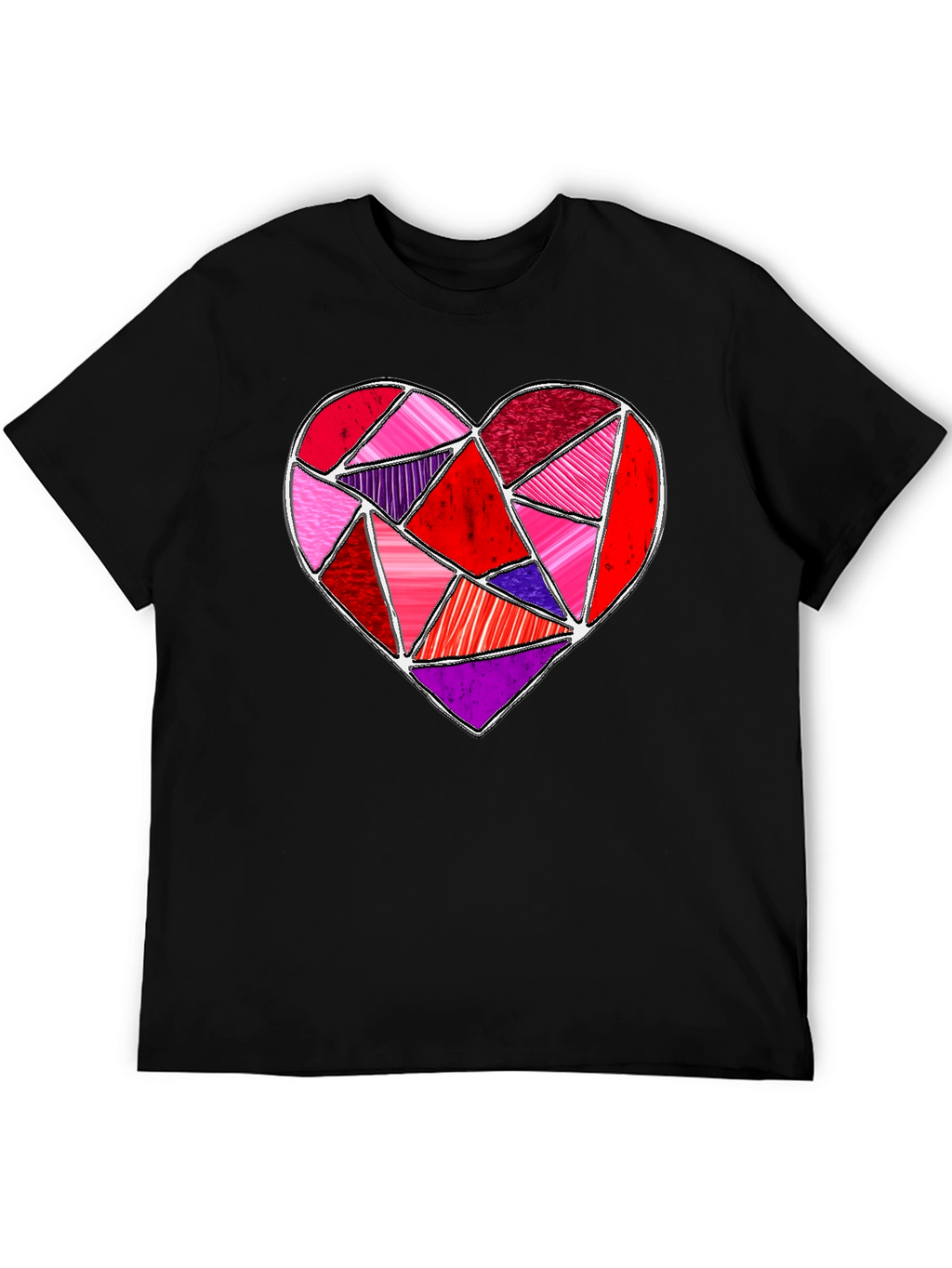 Geometric Heart Graphic Tee - Valentines Day Shirt
