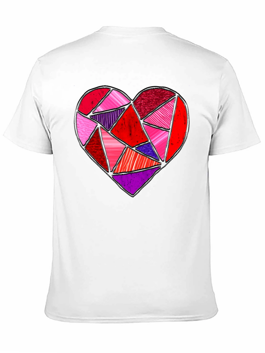 Geometric Heart Graphic Tee - Valentines Day Shirt