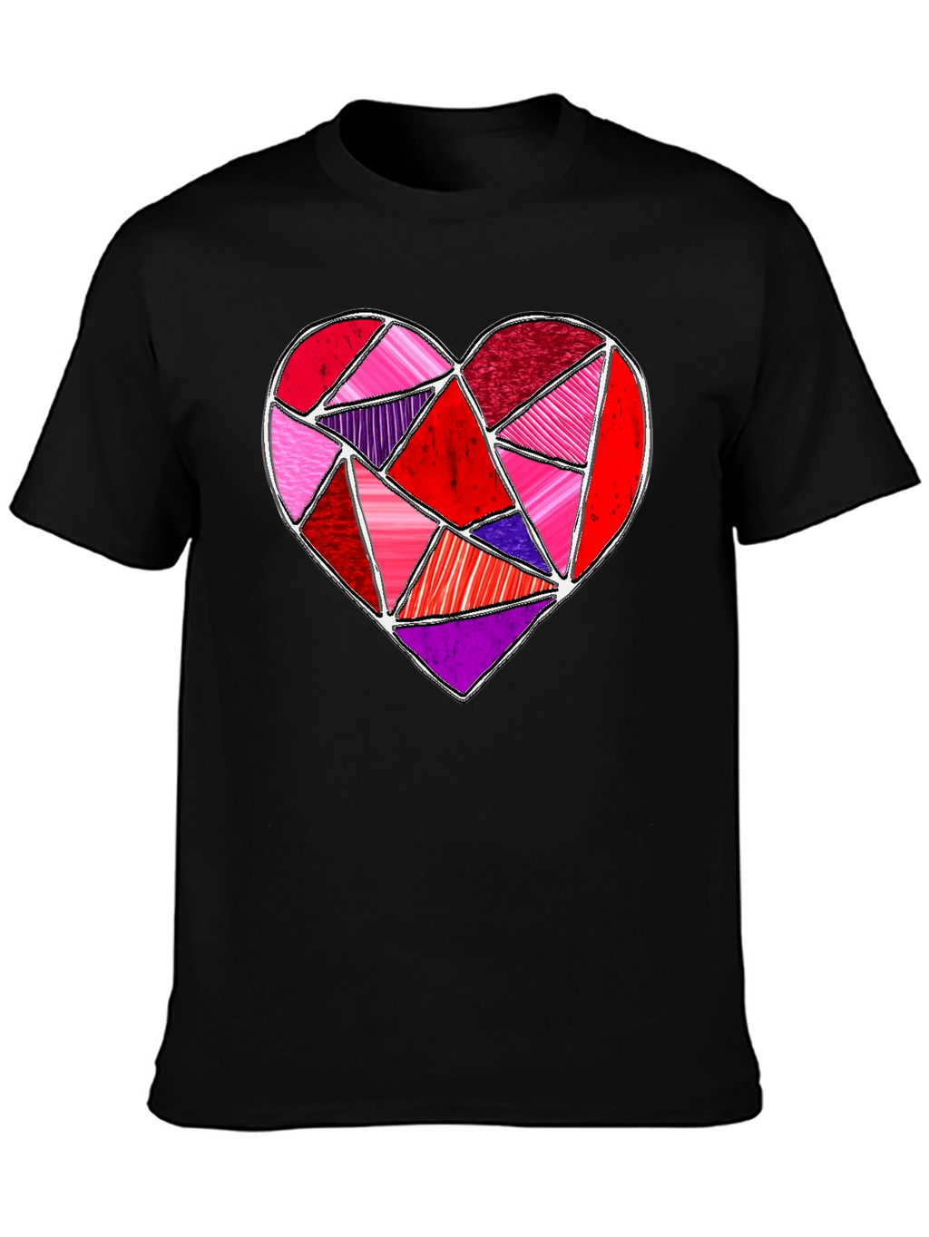 Geometric Heart Graphic Tee - Valentines Day Shirt