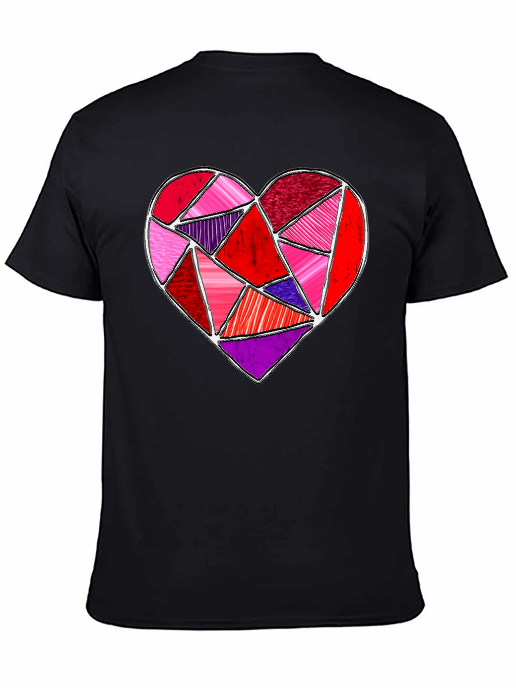 Geometric Heart Graphic Tee - Valentines Day Shirt