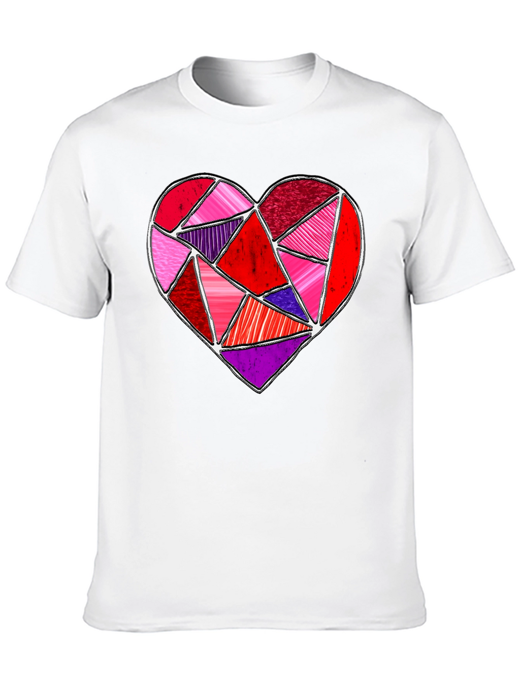 Geometric Heart Graphic Tee - Valentines Day Shirt