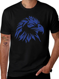 Bold Eagle Graphic Tee - Black Cotton T-Shirt