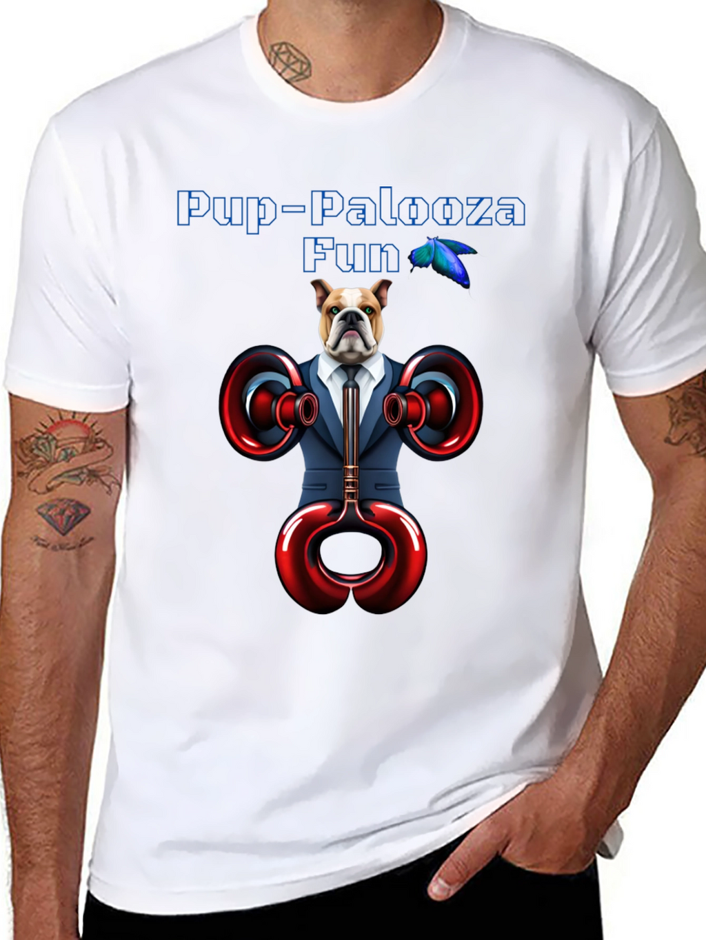 Pup-Palooza Fun Bulldog Graphic Tee