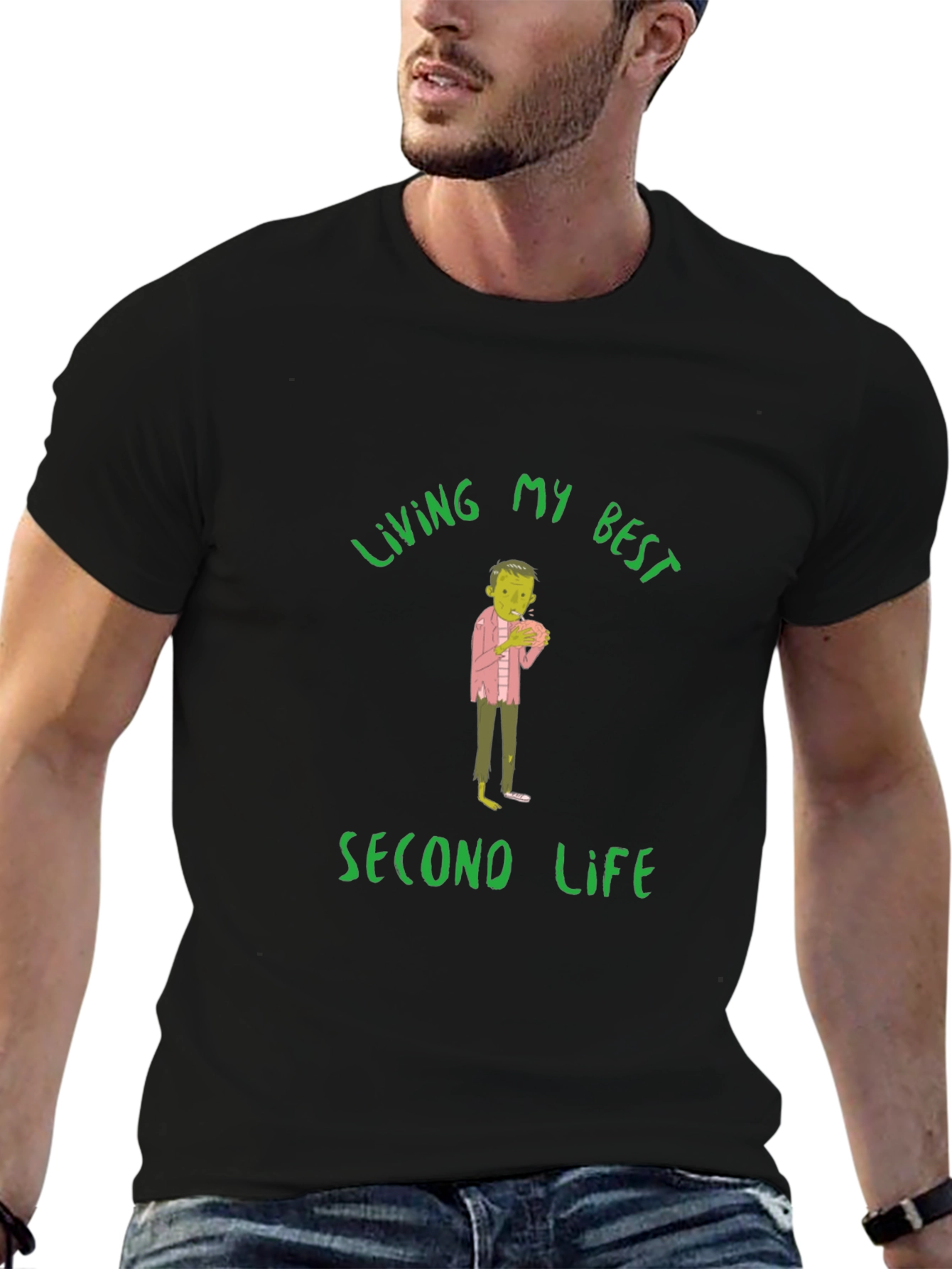 Living My Best Second Life Zombie T-Shirt
