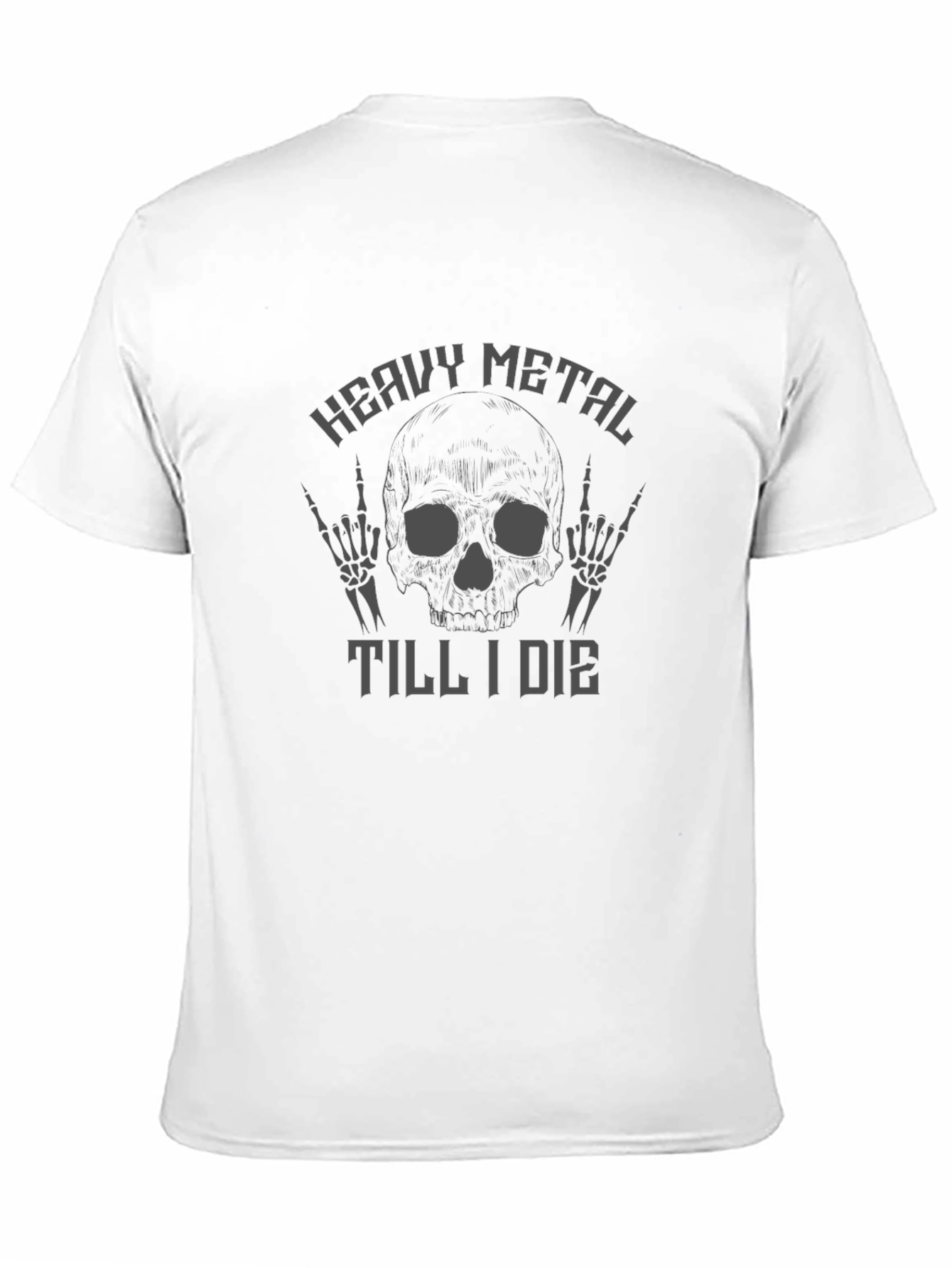 Heavy Metal Skull Graphic Black T-Shirt
