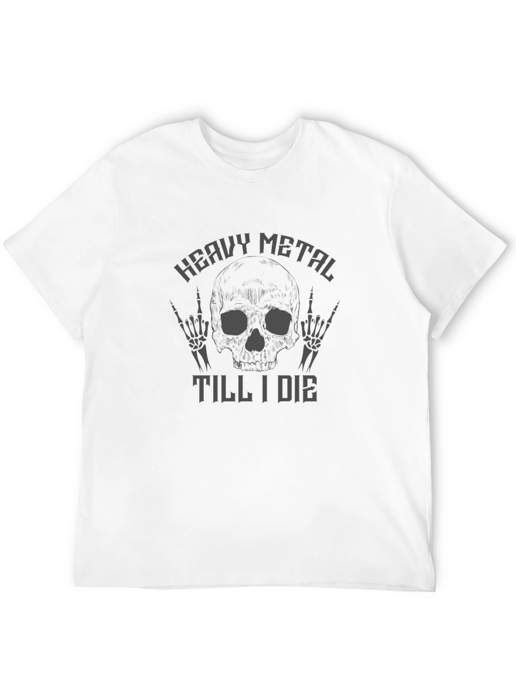 Heavy Metal Skull Graphic Black T-Shirt