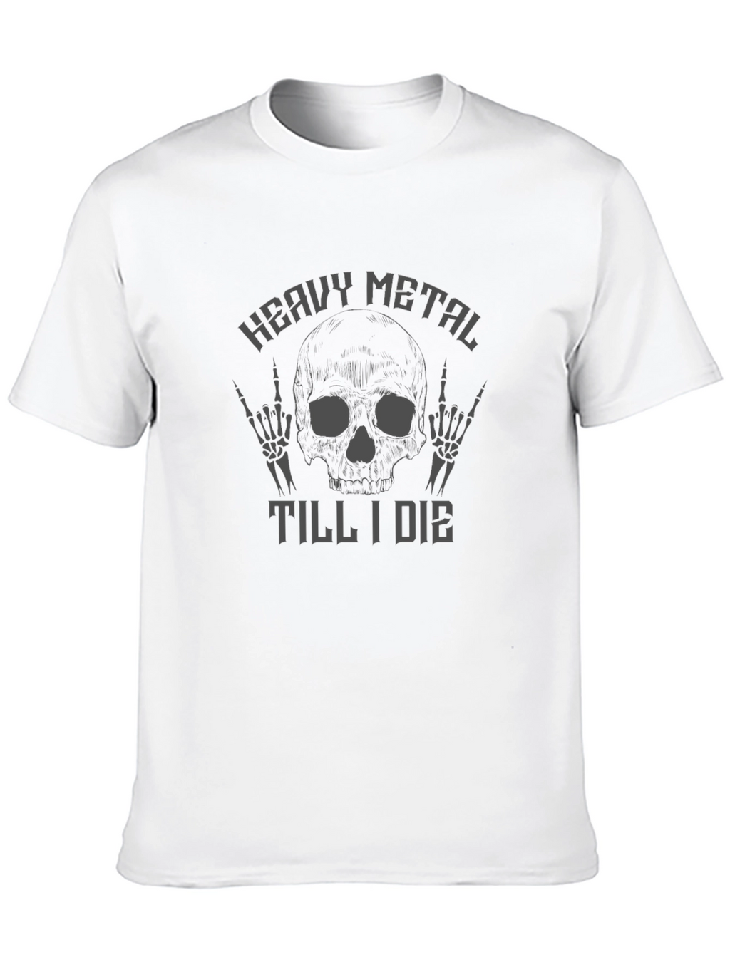 Heavy Metal Skull Graphic Black T-Shirt