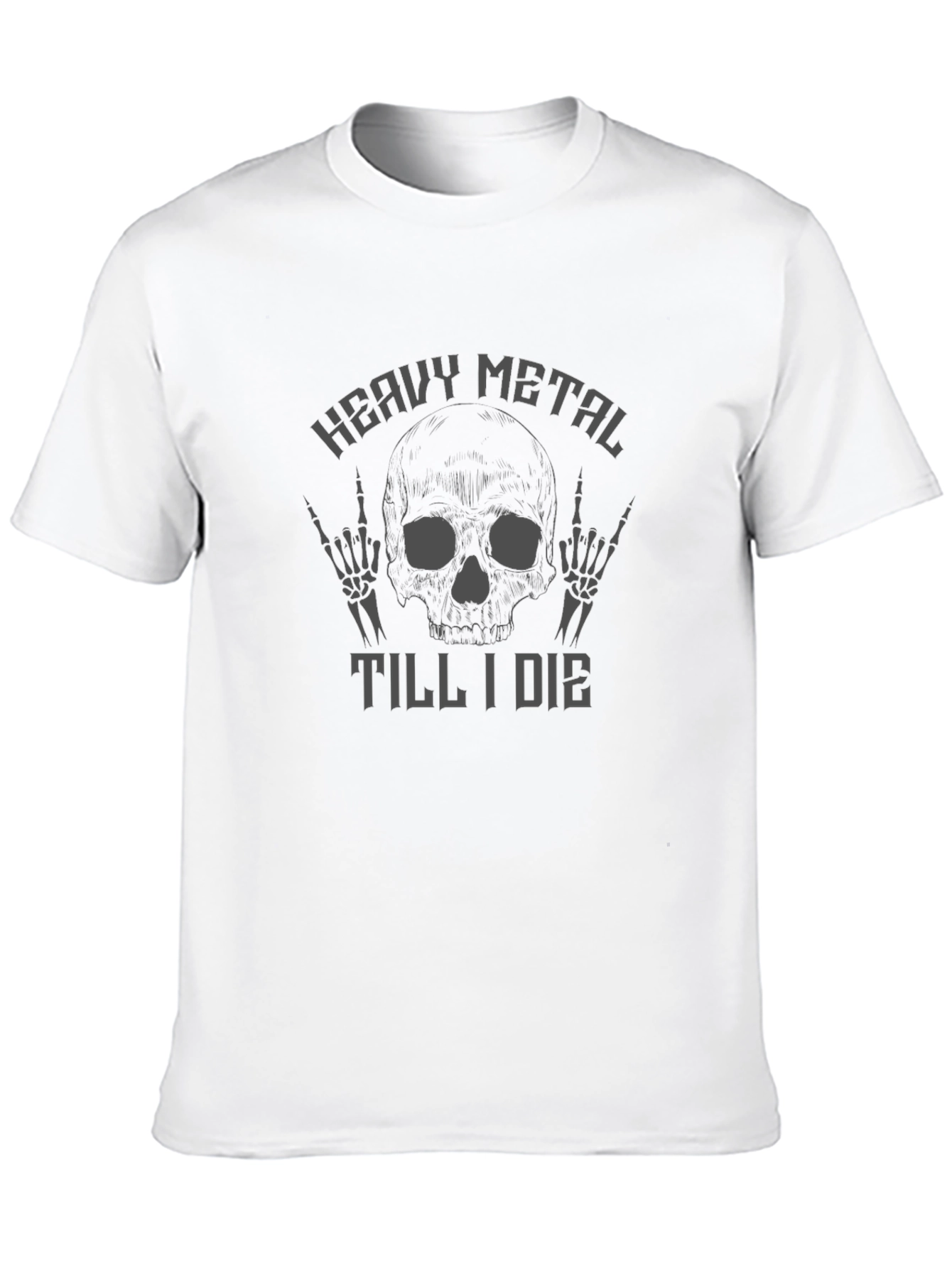 Heavy Metal Skull Graphic Black T-Shirt