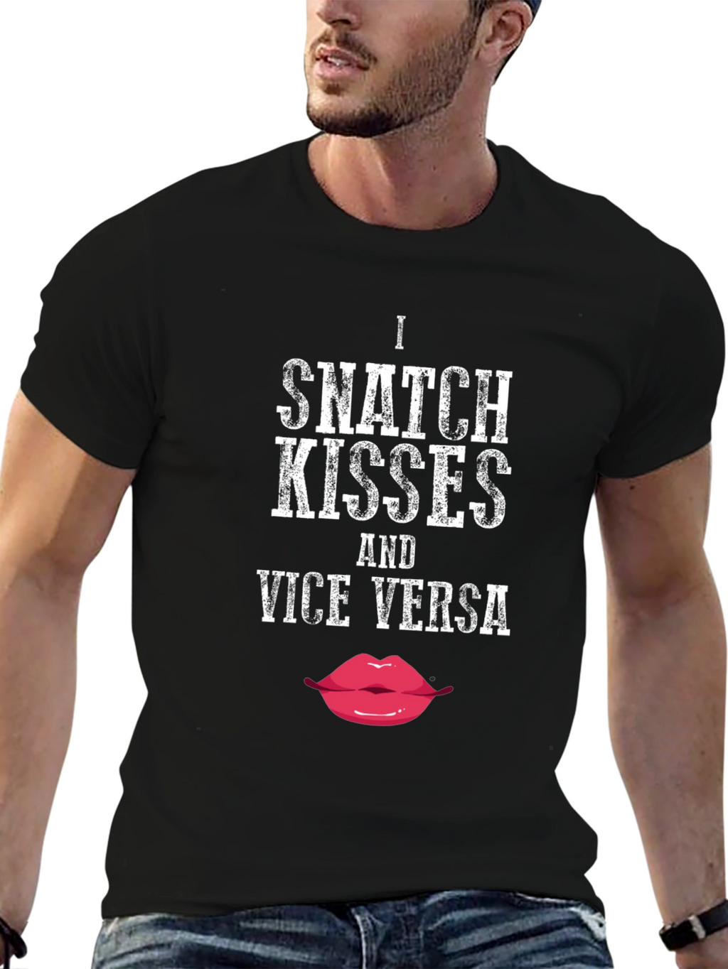 Snatch Kisses Graphic Tee - Funny Novelty T-Shirt