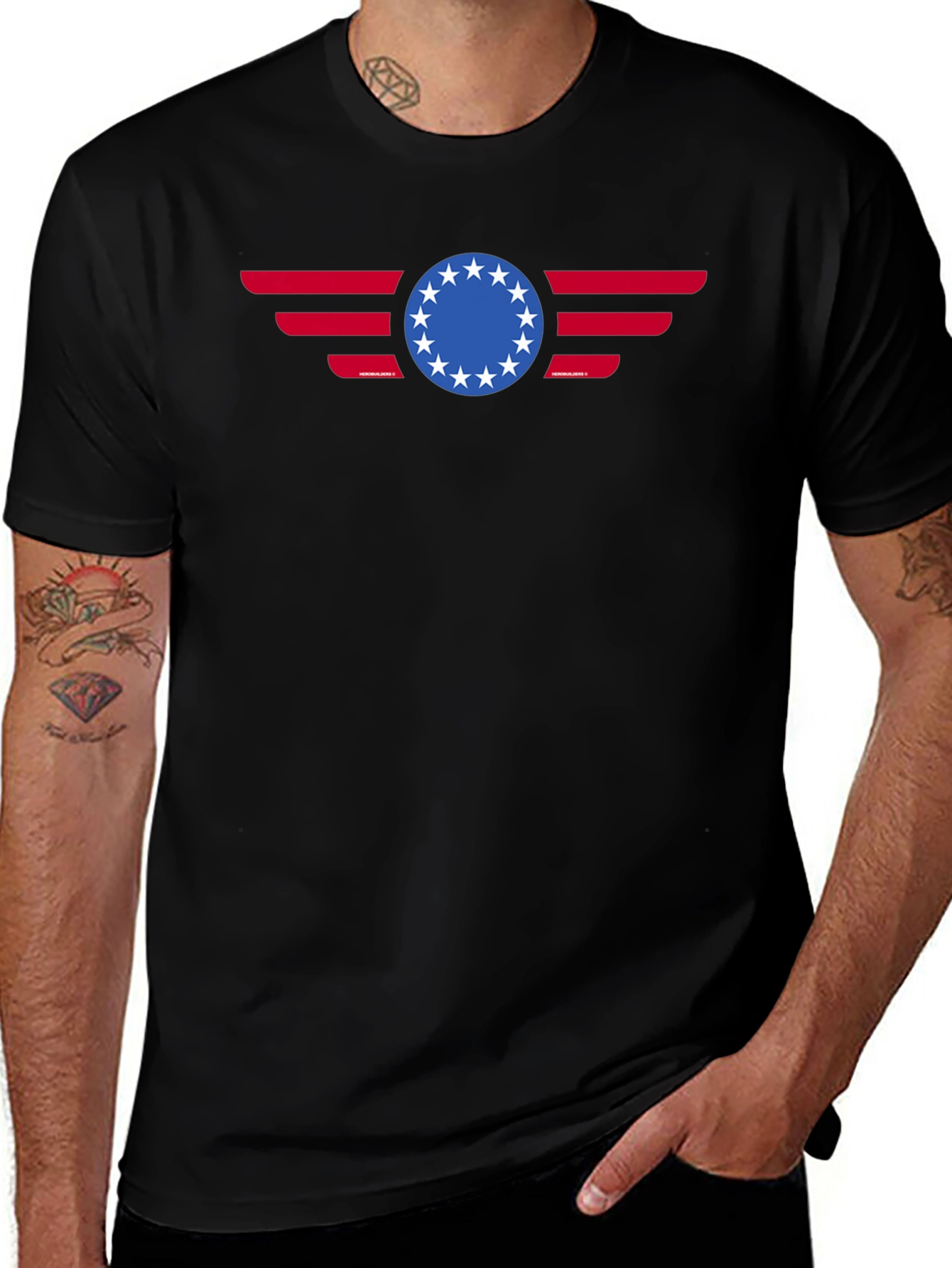 Patriotic Betsy Ross 13 Stars American Flag Graphic T-Shirt