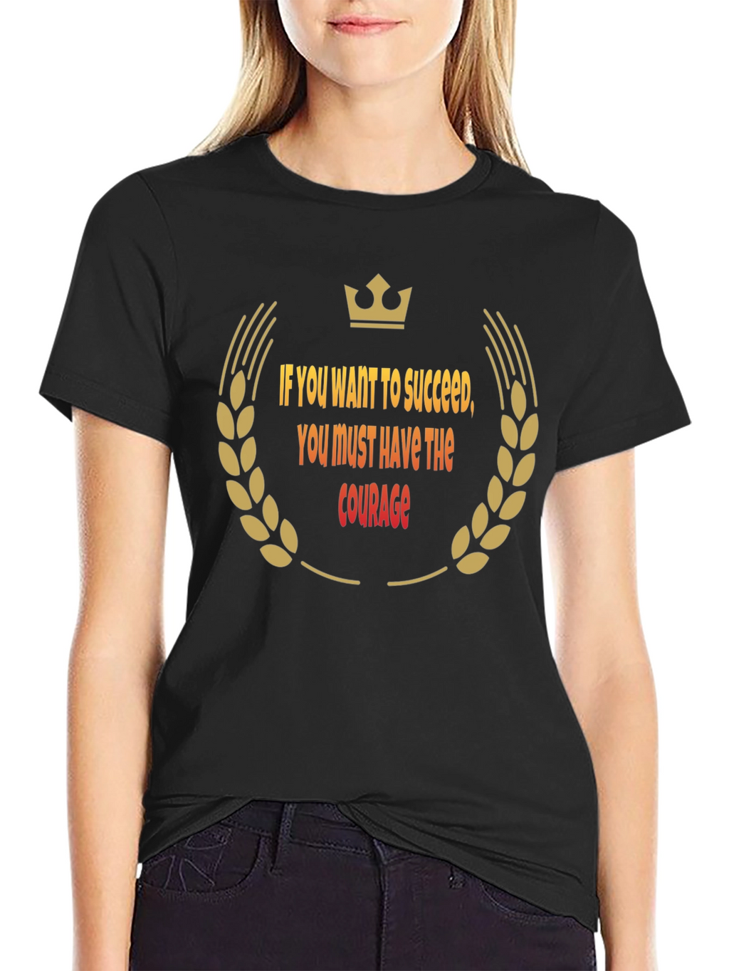 Success Courage Black T-Shirt