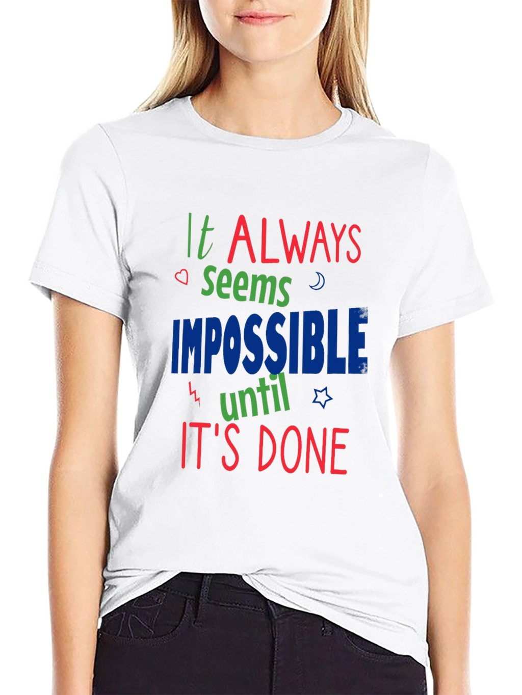 Inspirational Graphic Print Crewneck T-Shirt