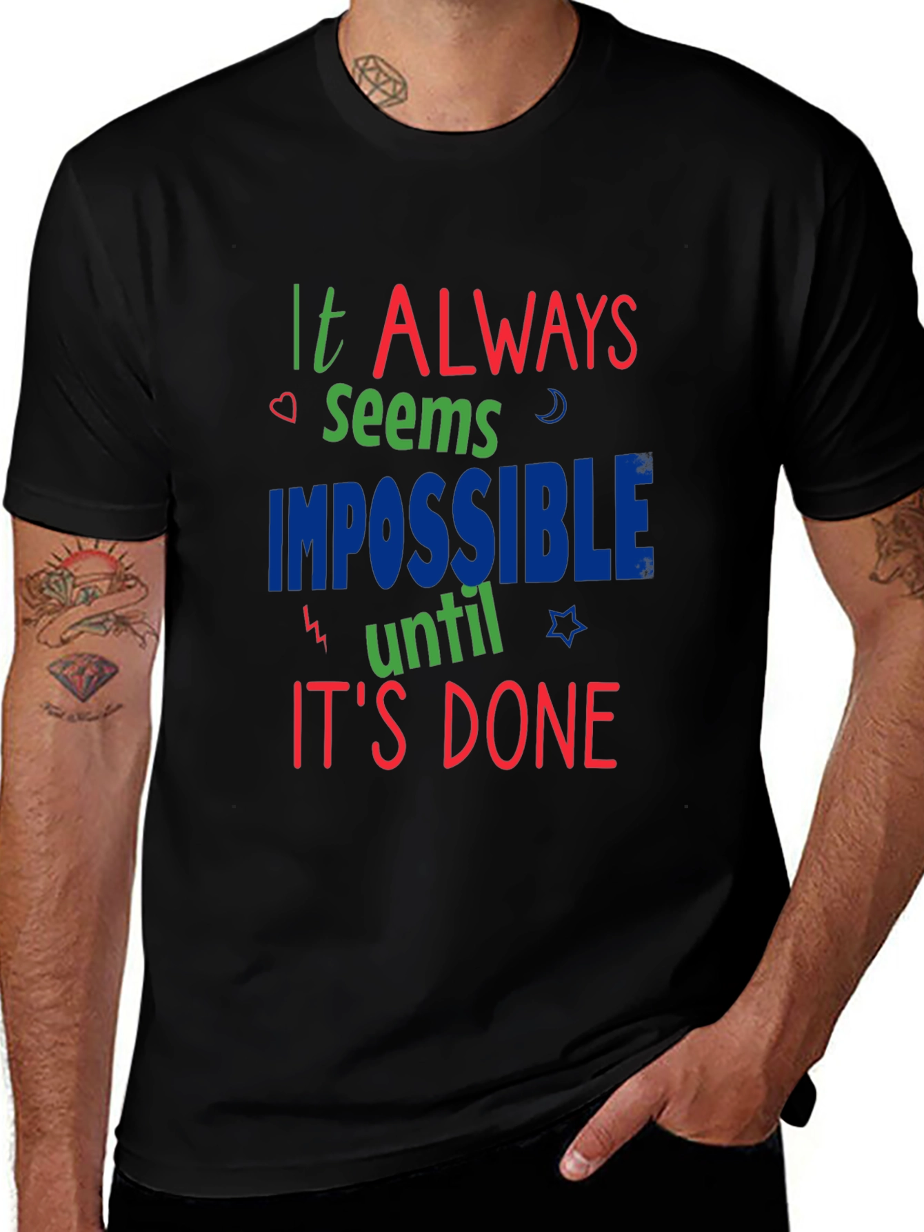 Inspirational Graphic Print Crewneck T-Shirt
