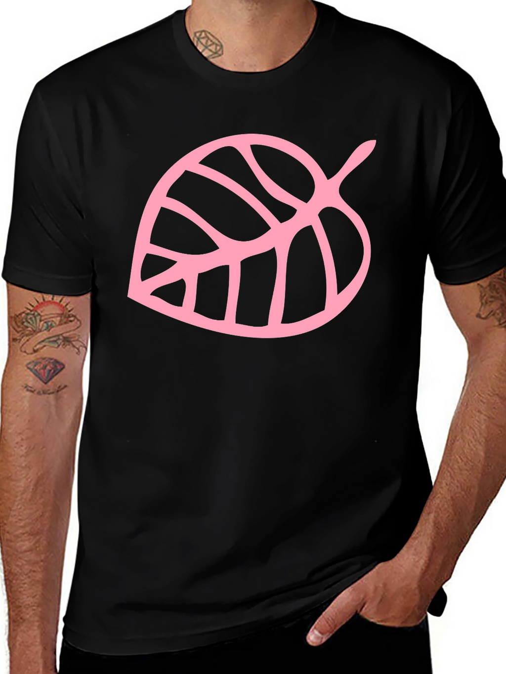 Animal Crossing Leaf T-Shirt - Pink Design