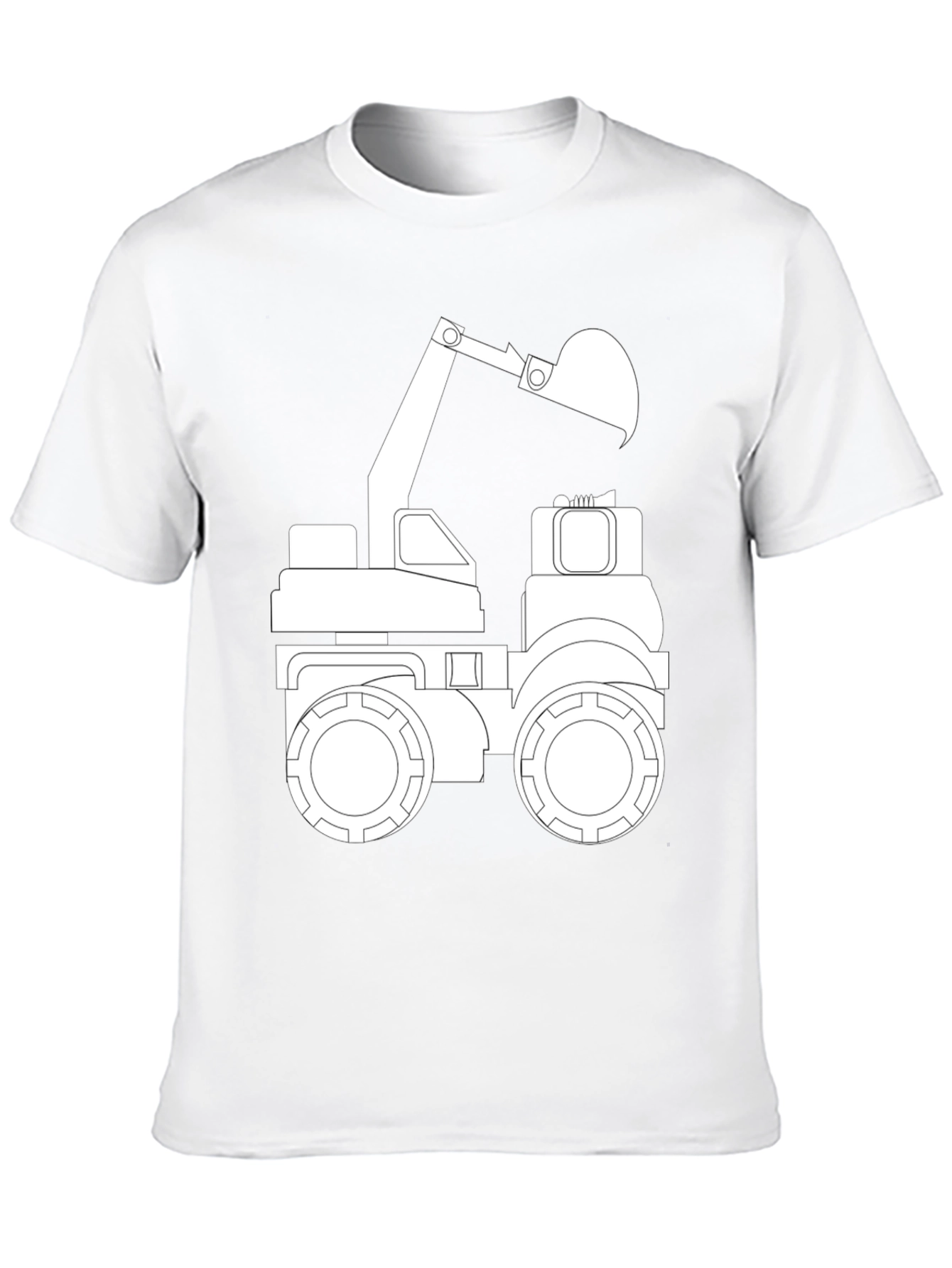 Black T-Shirt with Excavator Graphic