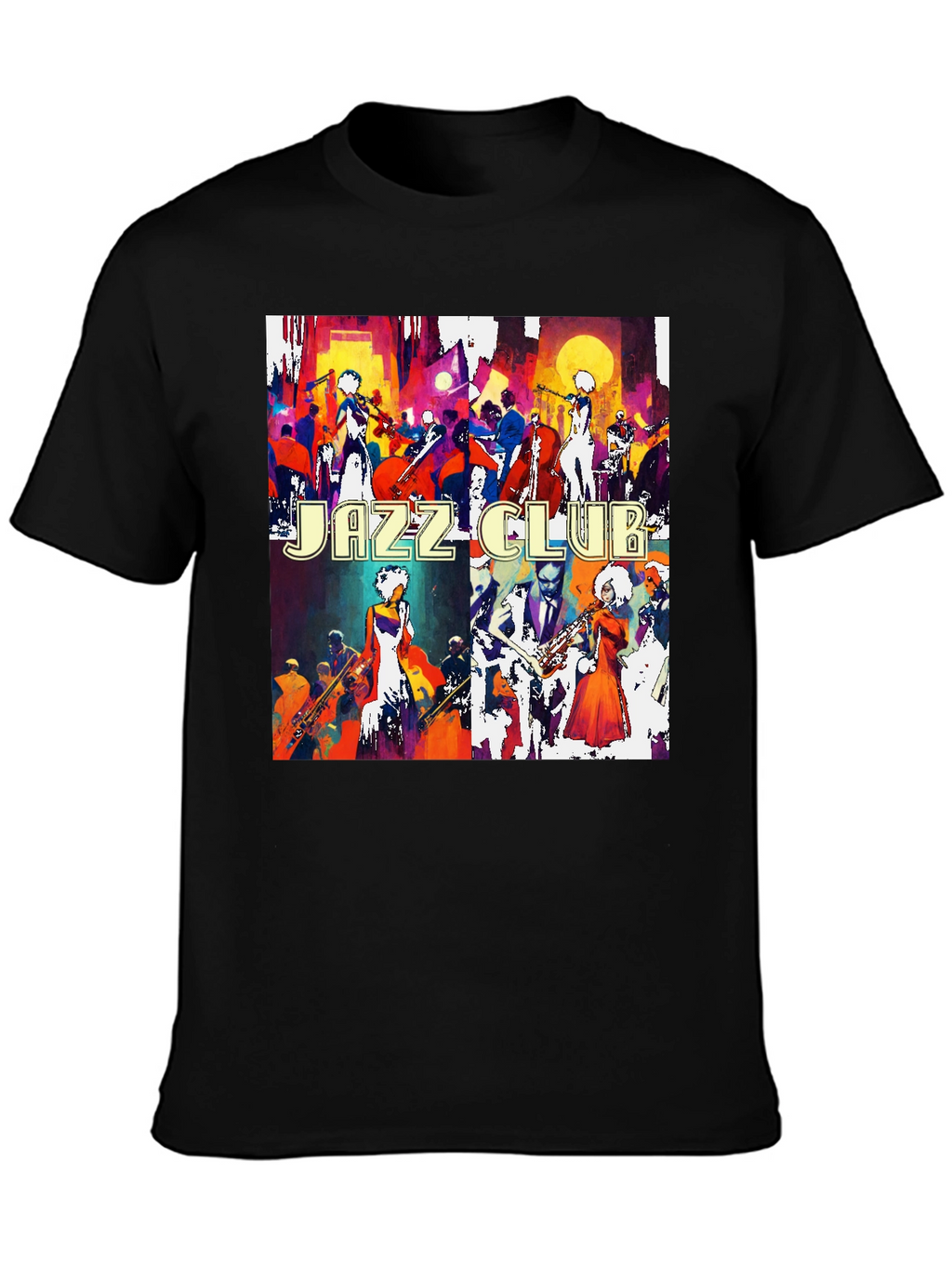 Jazz Club Tee - Artistic Graphic Print T-Shirt