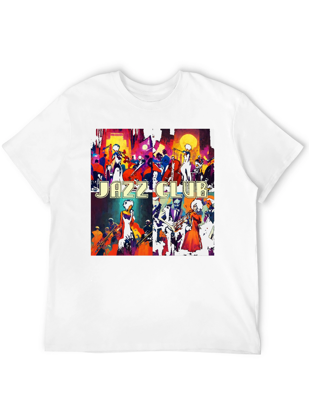 Jazz Club Tee - Artistic Graphic Print T-Shirt