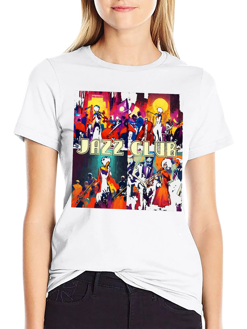 Jazz Club Tee - Artistic Graphic Print T-Shirt