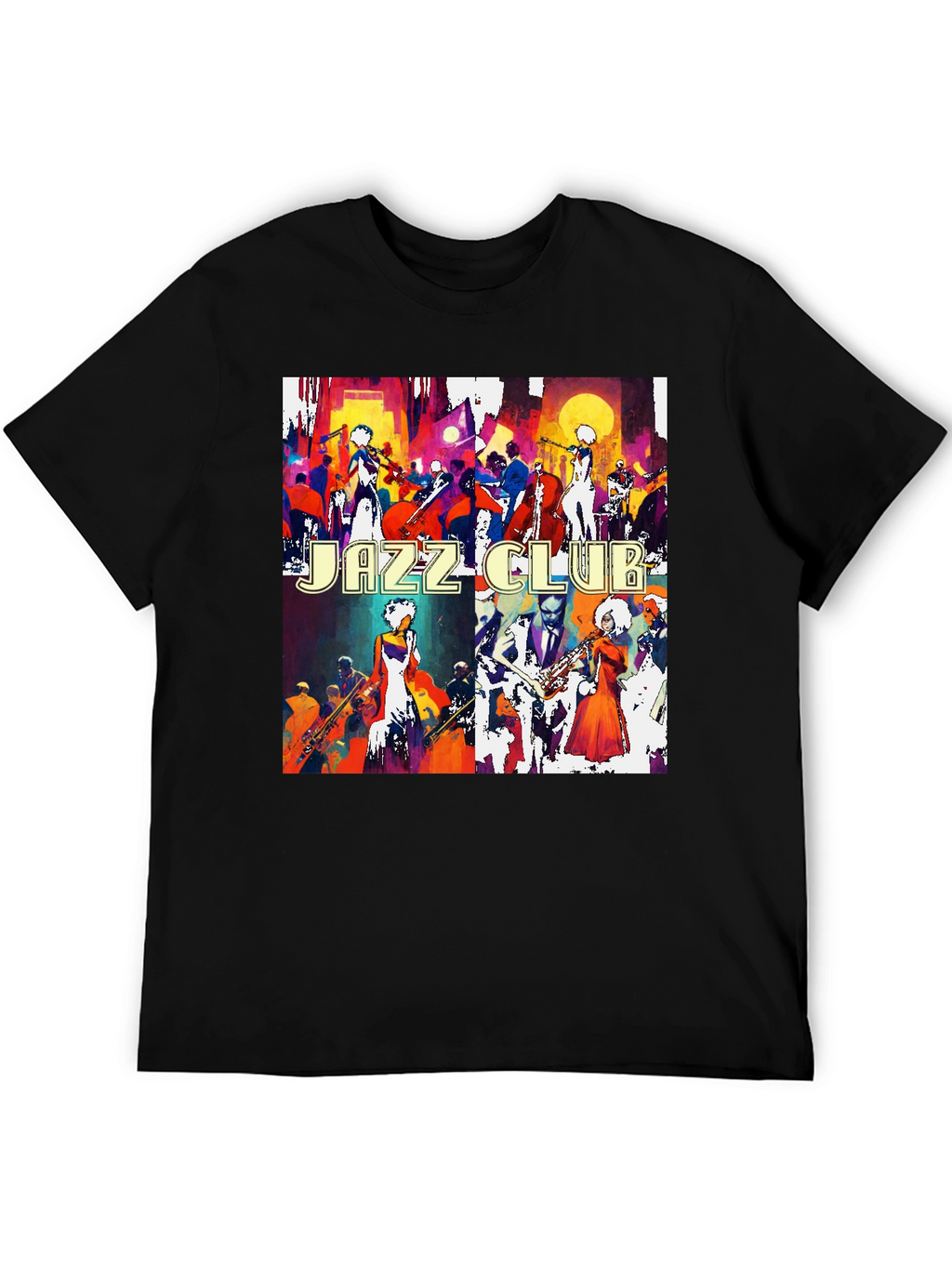 Jazz Club Tee - Artistic Graphic Print T-Shirt