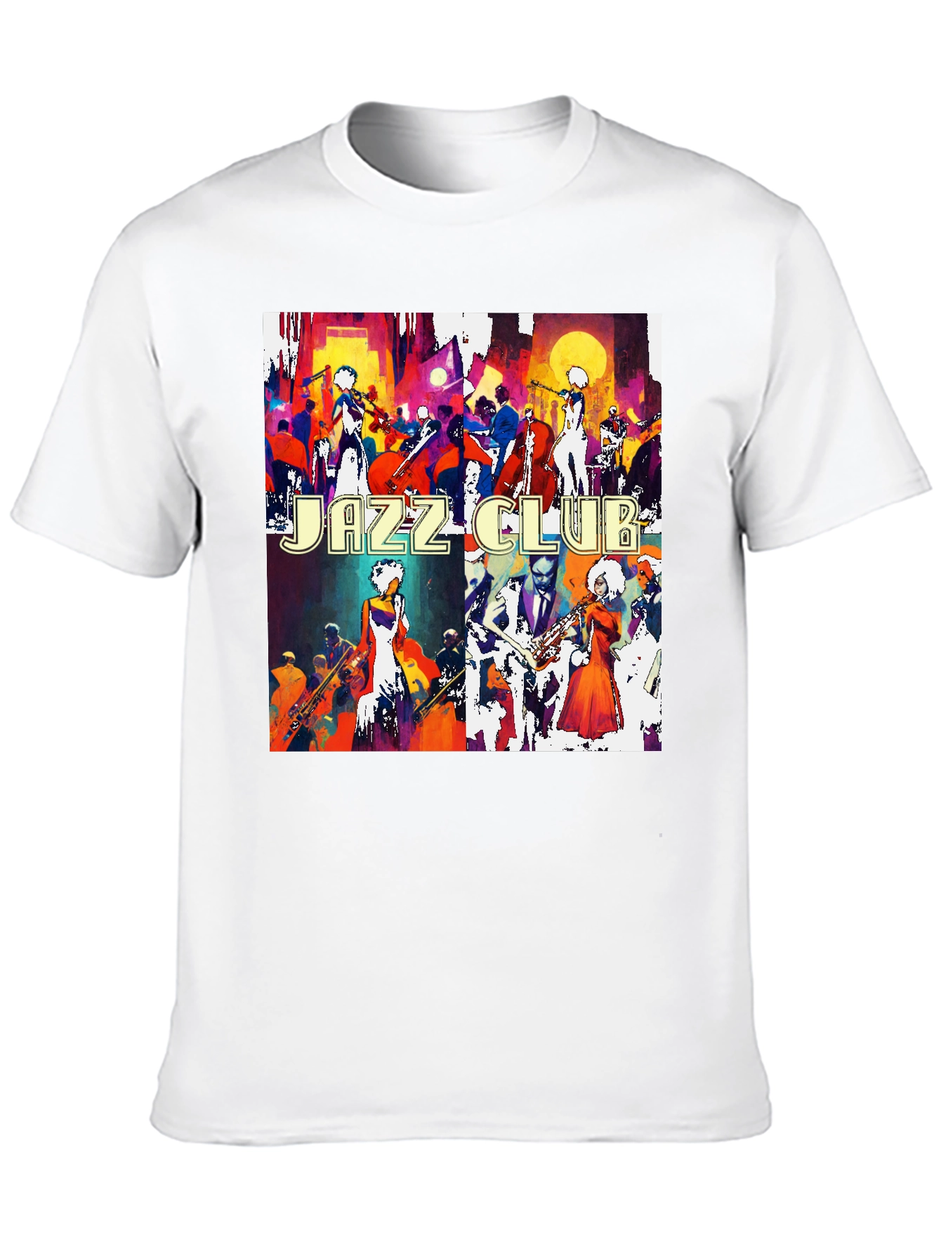 Jazz Club Tee - Artistic Graphic Print T-Shirt
