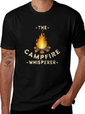 Campfire Whisperer Graphic Tee - Black Cotton T-Shirt