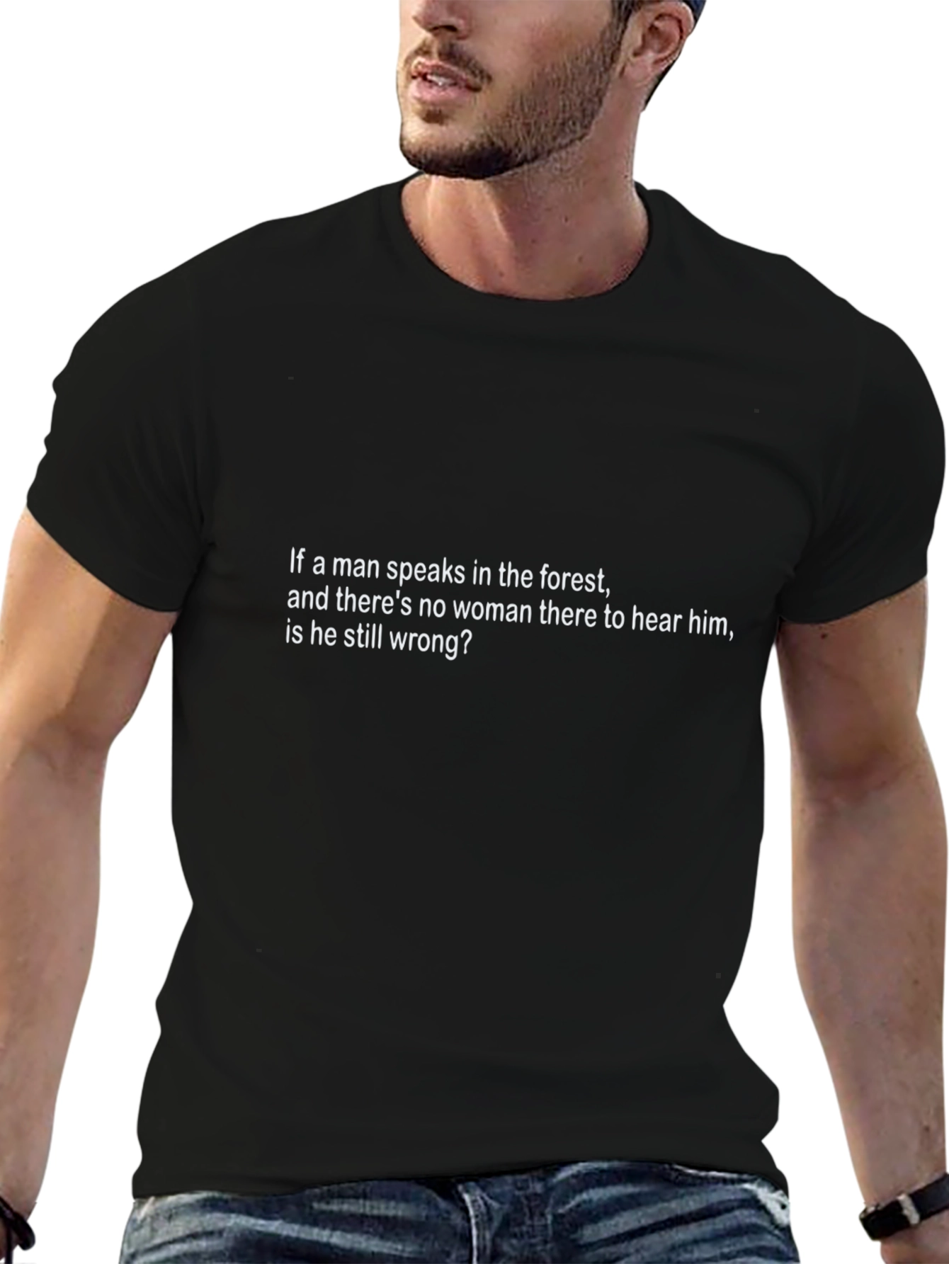 Mens Black T-Shirt - Forest Thoughtful Quote