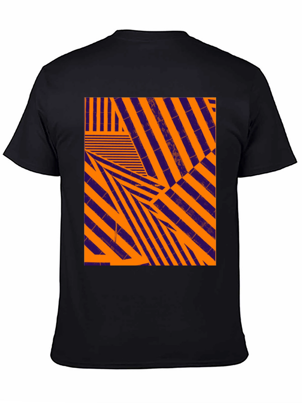 Abstract Geometric Pattern Black T-Shirt