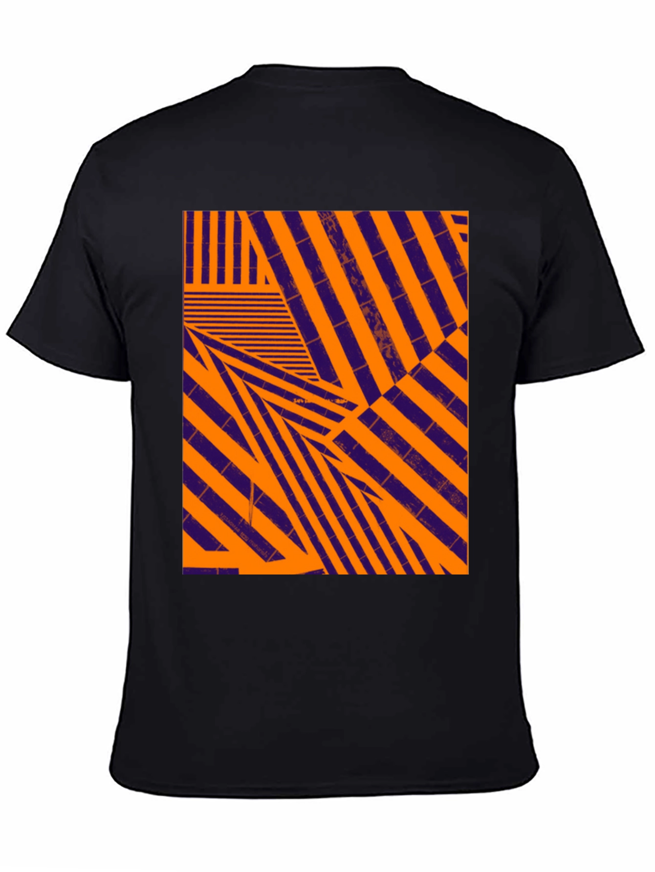 Abstract Geometric Pattern Black T-Shirt