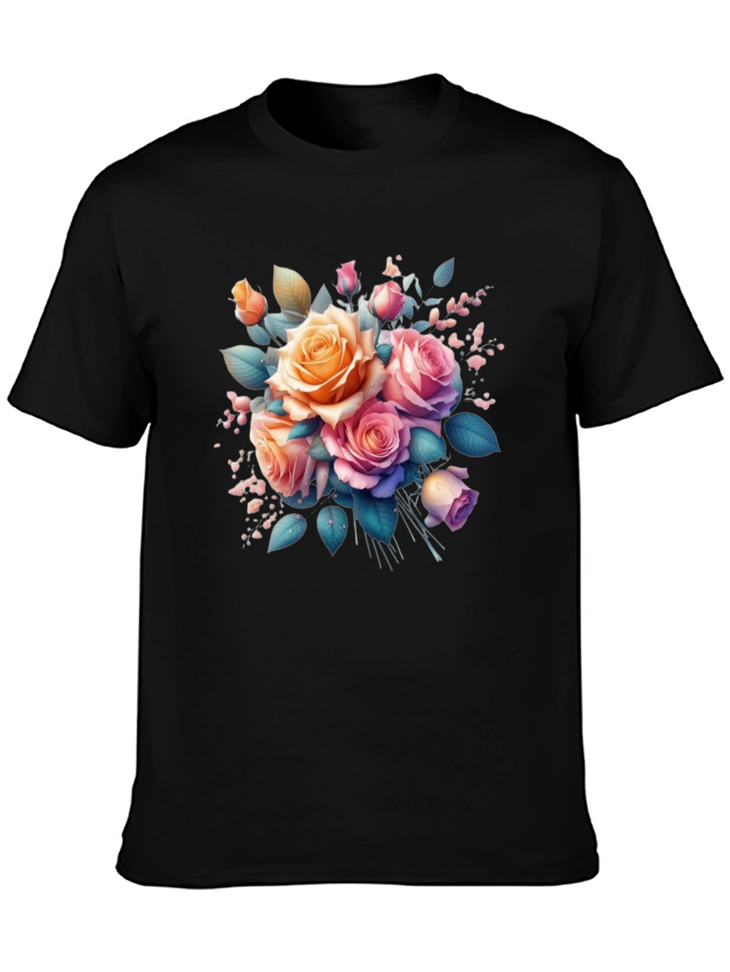 Floral Rose Bouquet Graphic T-Shirt