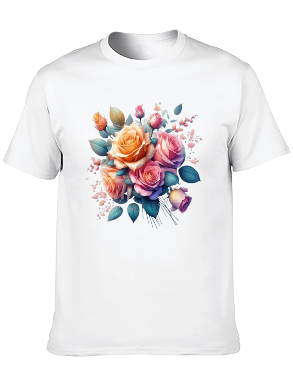 Floral Rose Bouquet Graphic T-Shirt
