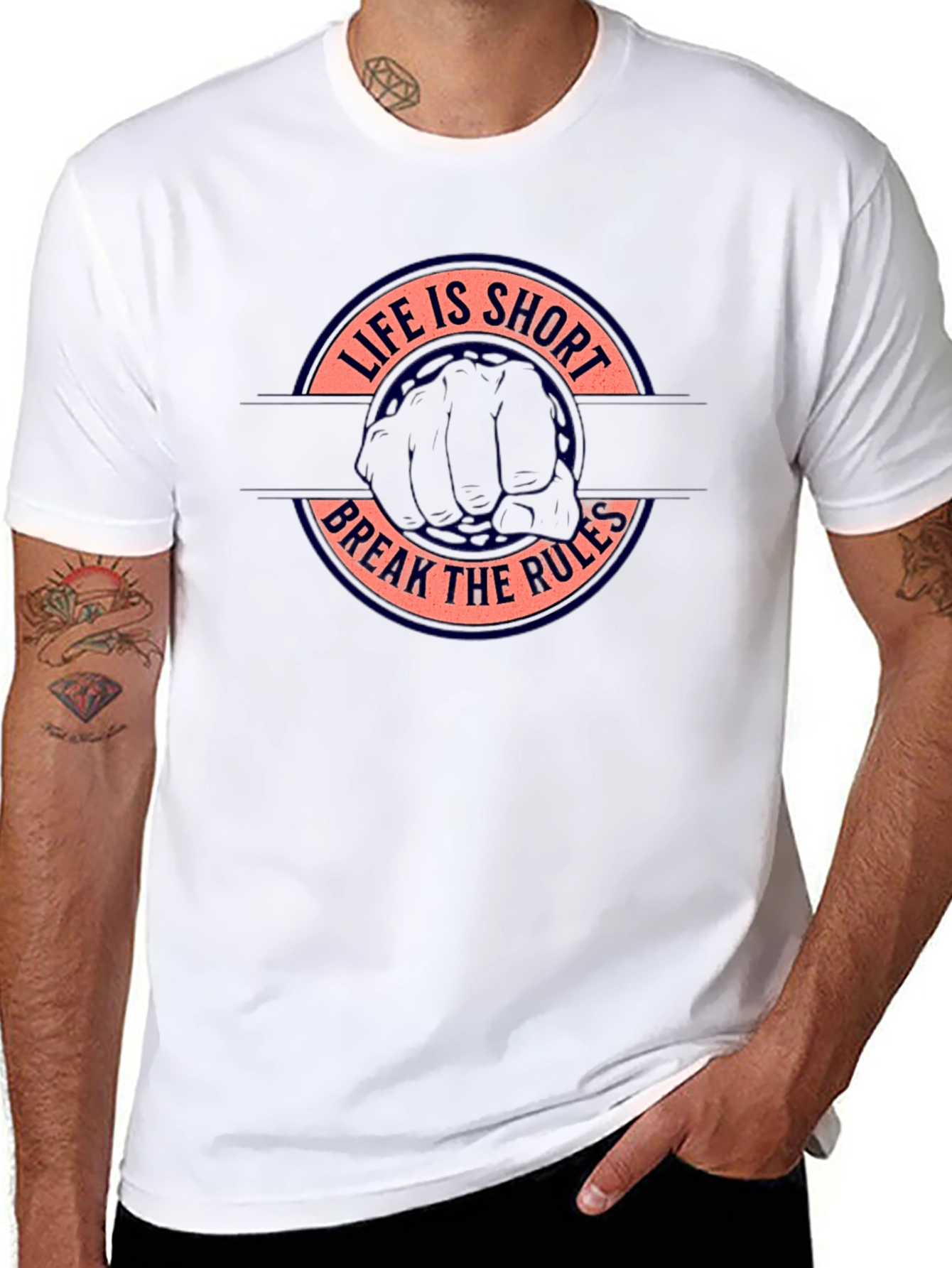 Life is Short Break the Rules Graphic Tee