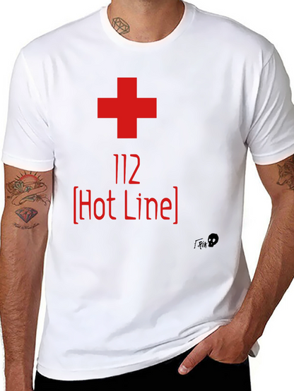 112 Hot Line Graphic Tee - Emergency Services Shirt