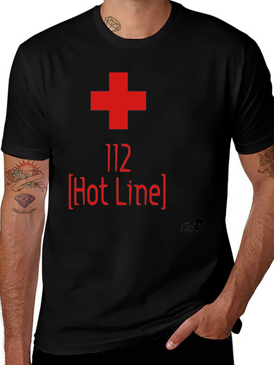 112 Hot Line Graphic Tee - Emergency Services Shirt
