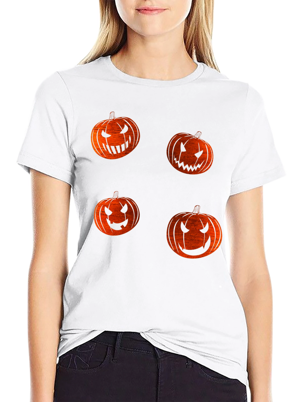 Halloween Pumpkin Face T-Shirt - Spooky Season