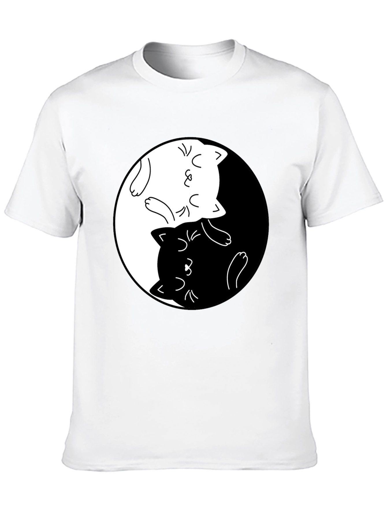 Yin Yang Cats Graphic T-Shirt