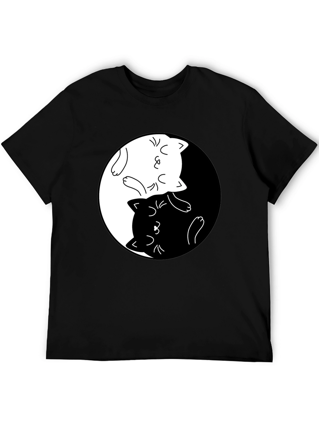 Yin Yang Cats Graphic T-Shirt