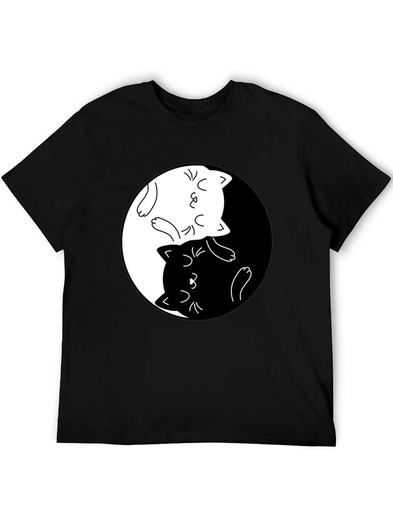 Yin Yang Cats Graphic T-Shirt