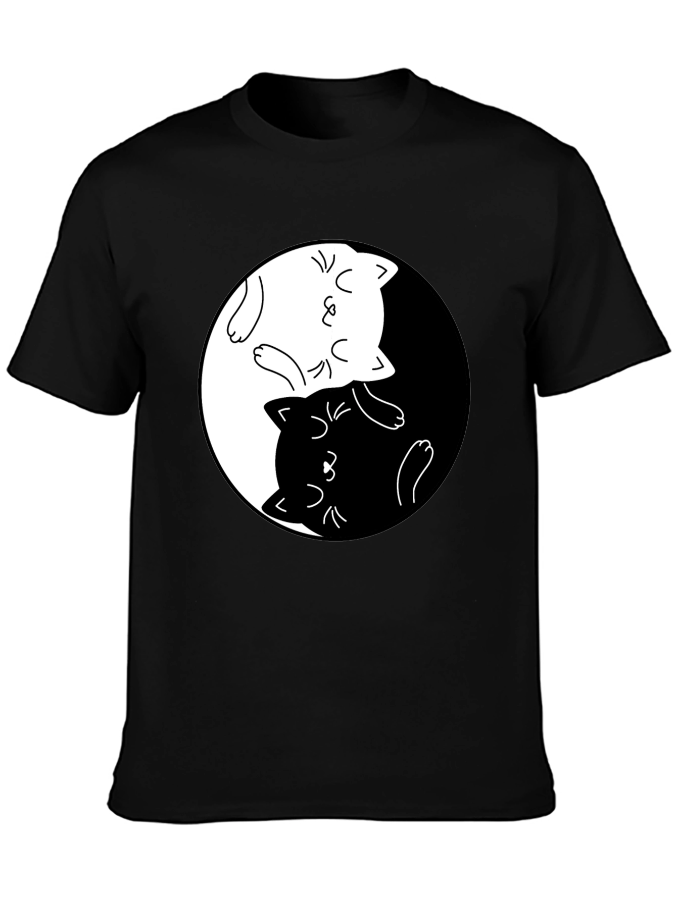 Yin Yang Cats Graphic T-Shirt