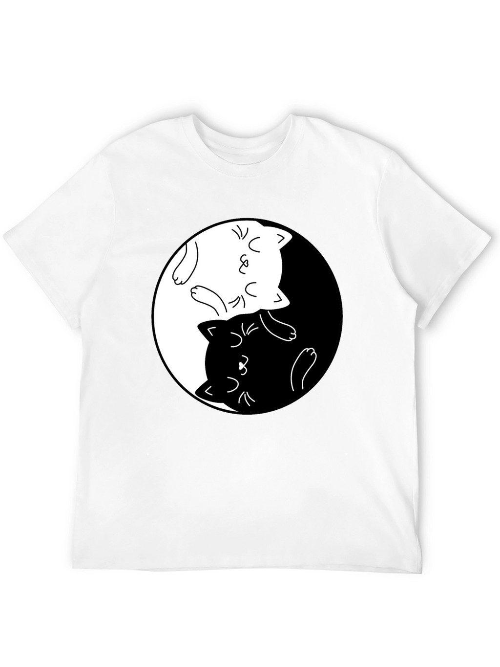 Yin Yang Cats Graphic T-Shirt