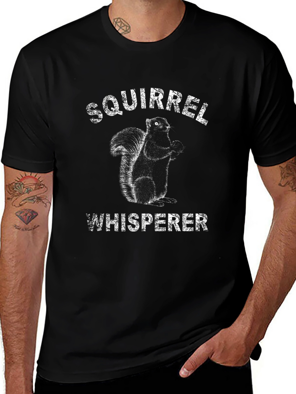 Squirrel Whisperer Black Graphic T-Shirt
