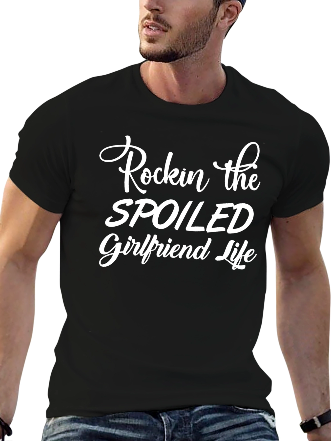 Rockin Spoiled Girlfriend Life Black T-Shirt