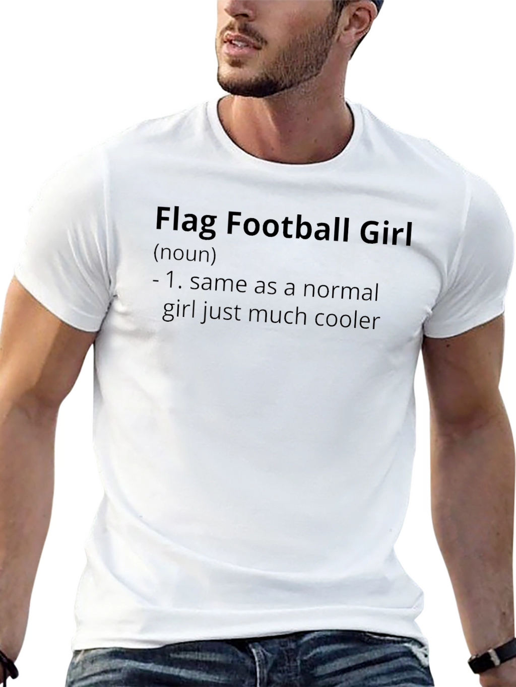 Flag Football Girl Graphic T-Shirt