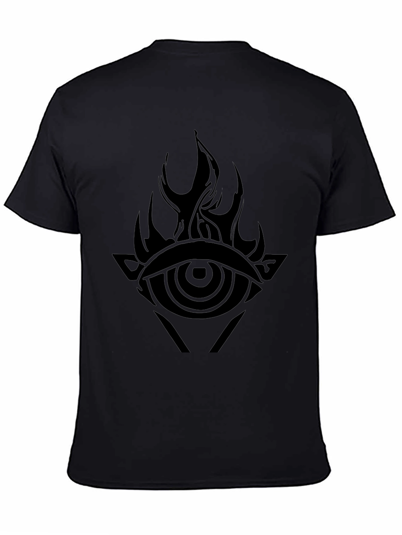 Mens Black Graphic Tee - Eye of Fire