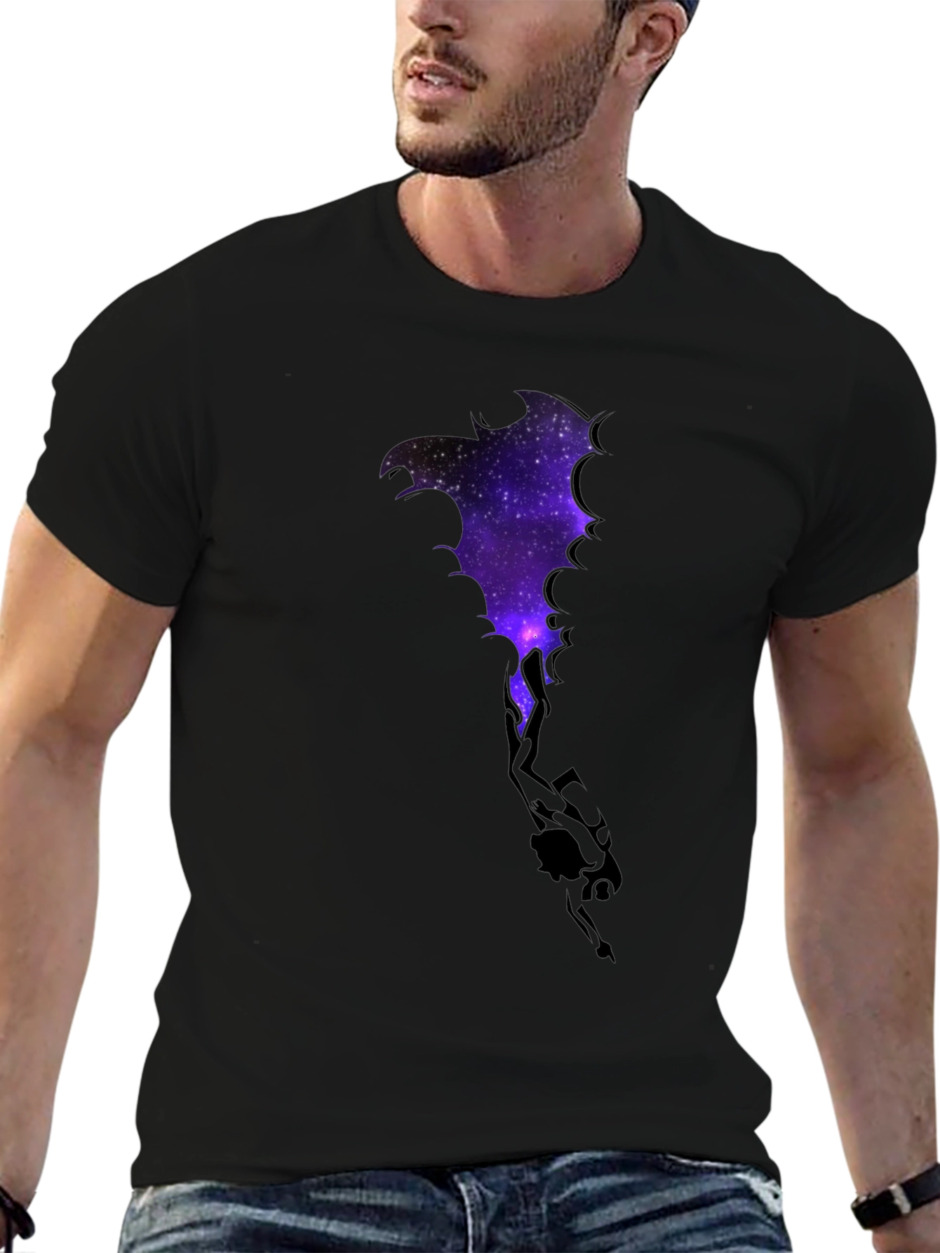 Cosmic Dragon Graphic Tee - Black