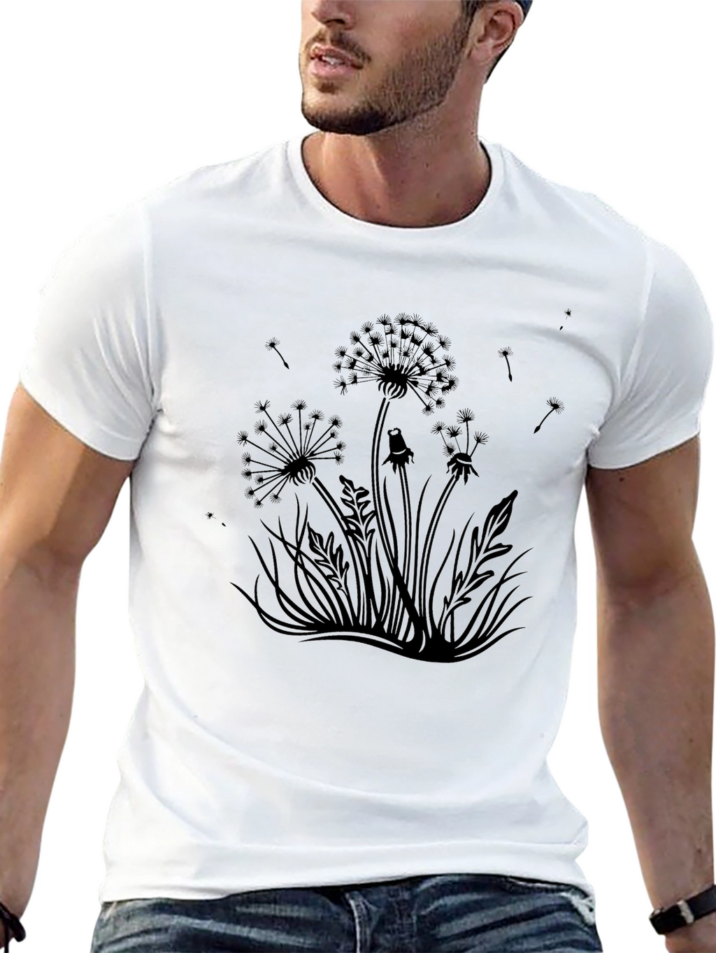 Dandelion Graphic Black T-Shirt